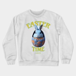 Cute Blue Easter Bunny Design Crewneck Sweatshirt